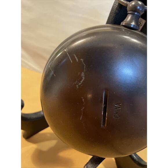 Brass Cased Hanging Battery Decorative Clock w/ Roman Numerals 5.75 - Picture 5 of 6